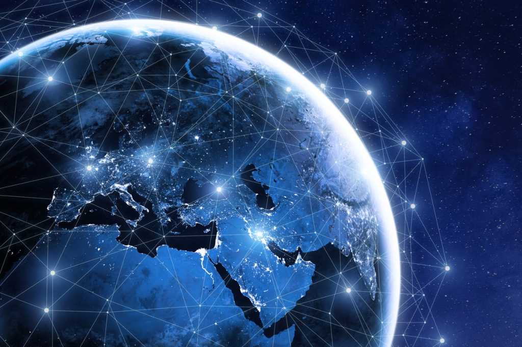 blue globe world network global transformation connected global connection