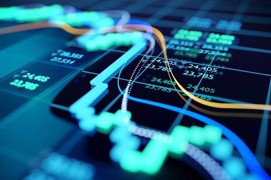 Conceptual trend lines track + monitor data analytics [forecasting / future / what's next]